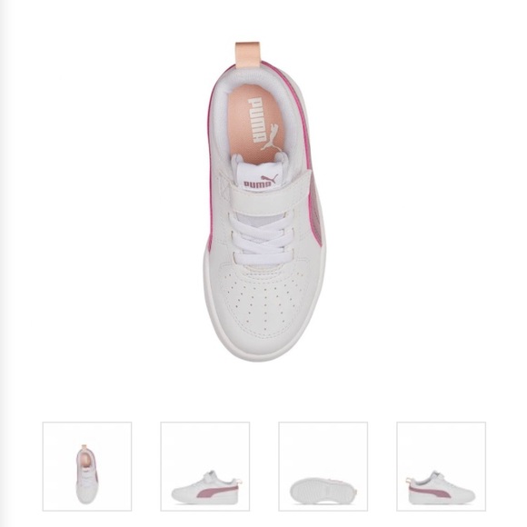Girls (11) White Puma Rickie Tennis shoes - Picture 2 of 4